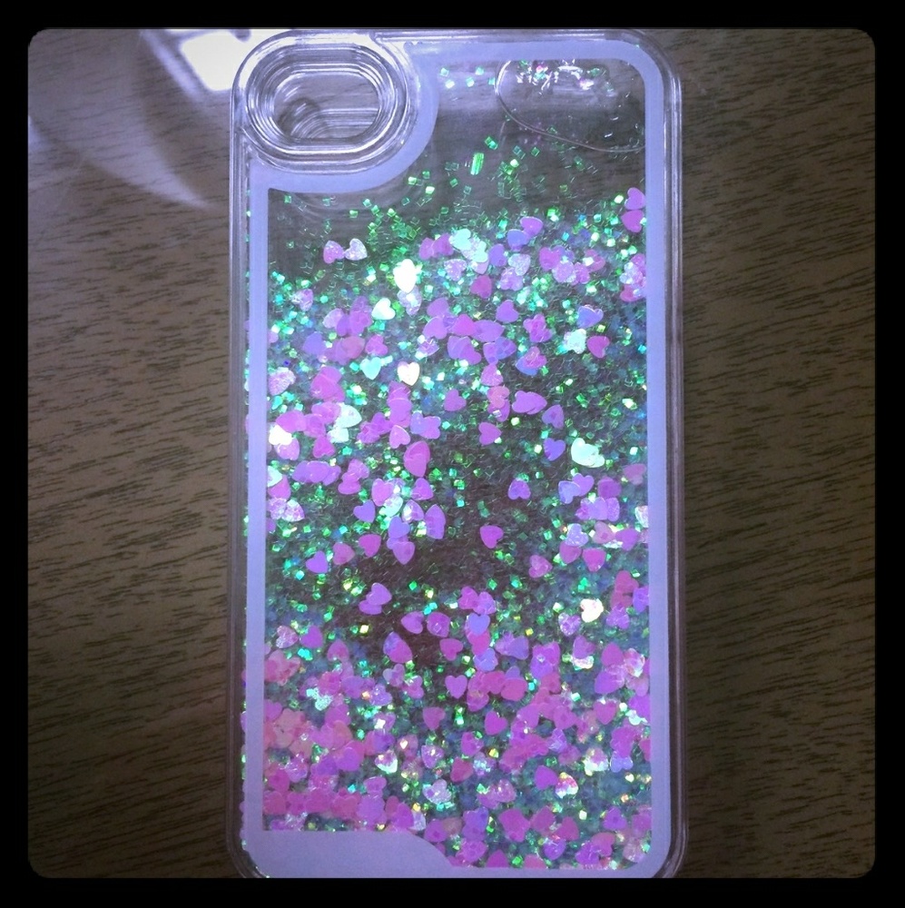 Love heart glitter case
